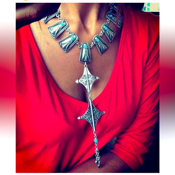 TURKISH DESIGNE NECKLACE Silver Plated, Handmade, Nickel&Lead Free, NonTarnish - Picture 1 of 1